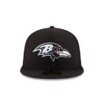 Baltimore Ravens Black & White 59FIFTY Fitted Hat - Imagen 2