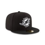 Miami Dolphins Black & White 59FIFTY Fitted Hat - Imagen 3