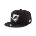Miami Dolphins Black & White 59FIFTY Fitted Hat