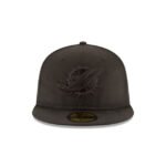 Miami Dolphins Black On Black 59FIFTY Fitted Hat - Imagen 2
