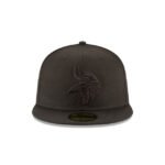 Minnesota Vikings Black On Black 59FIFTY Fitted Hat - Imagen 2