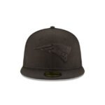 New England Patriots Black On Black 59FIFTY Fitted Hat - Imagen 2