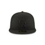 Colorado Rockies Blackout Basic 59FIFTY Fitted Hat - Imagen 2