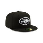 New York Jets Black and White 59FIFTY Fitted Hat - Imagen 3