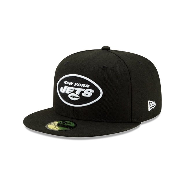 9721731317790.jpg New York Jets Black and White 59FIFTY Fitted Hat - Imagen 1